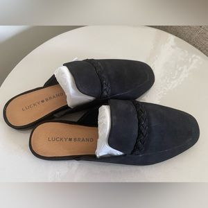 Suede Slides with Rope Detail on Top, NWT